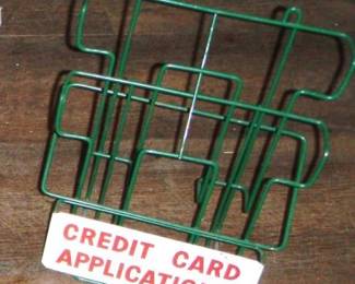 Vintage credit card application rack 