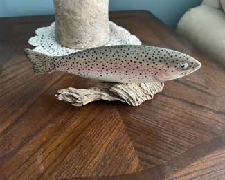 Hand-carved fish; signed Raney/ some damage 