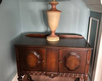 Antique solid wood console table (1 of three matching pieces)
