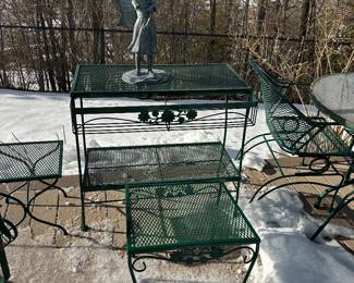 Freshly powder coated wrought iron patio set (20 piece)