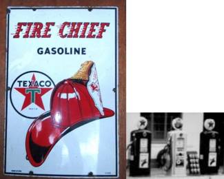 Vintage porcelain Texaco "Fire Chief Gasoline sign 18” x 12” 