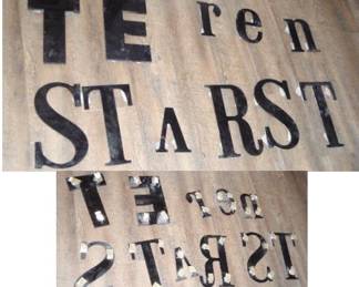 Miscellaneous black raised plexiglass letters; assorted styles and fonts based on Texaco specs 