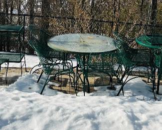 Freshly powder coated wrought iron patio set (20 piece); Nicely staged photos will be added once the snow melts!