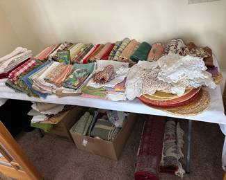 Large selection of table linens