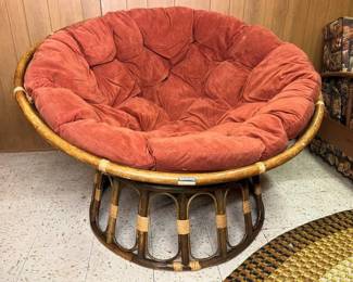 29 Pier 1 Corduroy Rattan Papasan Chair