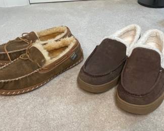 L.L.Bean Shearling Lined Moccasin Slippers and Amodyne Diabetic Slippers