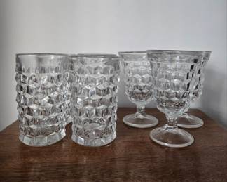 Fostoria American "Cubist" Pattern Glassware Set