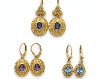 14k Gold & Gemstone Earrings