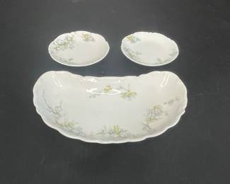Haviland  Co. Limoges Schleiger Serving Dish and Two Small Plates