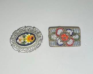 Vintage Micro Mosaic Brooches
