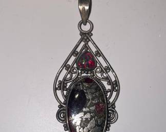 Sterling Silver Pendants with Semi-Precious Stones