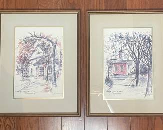 John Haymson Framed Architectural Sketch Prints