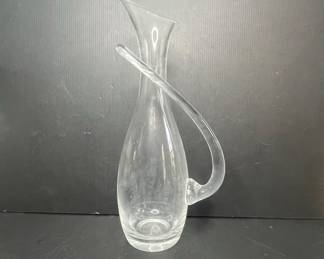 Clear Glass Carafe with Angled Handle