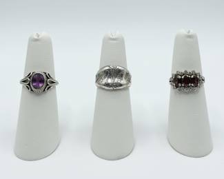 Sterling Silver Rings with Gemstones