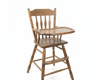 Vintage Jenny Lind Style Wooden High Chair