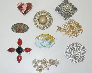 Vintage Brooches includes sterling silver