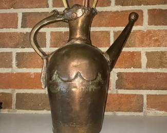 Vintage Brass Pitcher with Bird Spout