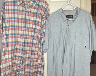 LL Bean Plaid Short Sleeve Button-Up Shirt and Orvis Short Sleeve Button-Up Shirt