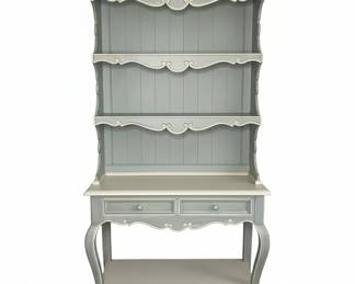 Vtg French Provincial Desk & Hutch