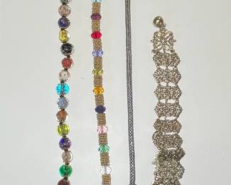 Assorted Bracelets: Beaded, Chain, and Filigree Styles