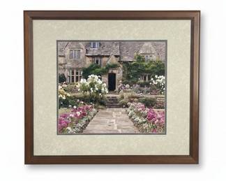 Framed Print of English Country Garden with Cotswold Cottage by D. Maynard (2002)