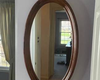 Oval Wood Frame Mirror
