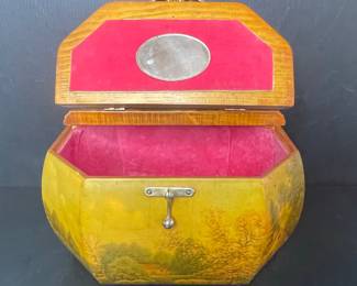 Vintage Anton Pieck Decoupage Wooden Box Purse