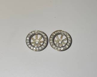 18k White Gold Wheel Earring Jackets