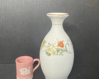 Wedgwood Mirabelle Bone China Miniature Mug and White Vase