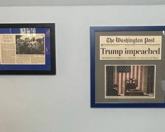 Framed Washington Post "Trump Impeached" Newspaper Front Page