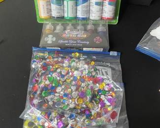 Craft Supplies Bundle: Googly Eyes, Sequins, Glitter Glue, and Fabric Paint
