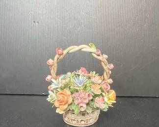 Mollica Capodimonte Ceramic Flower Basket