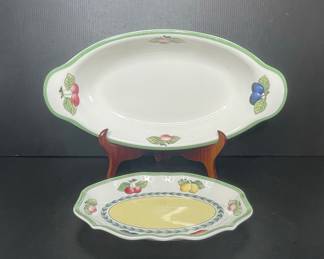 Villeroy  Boch French Garden Fleurence Oval Serving Dish and Relish Tray