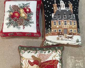 Christmas Needlepoint Pillows