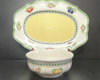 Villeroy  Boch French Garden Fleurence Oval Platter and Bowl