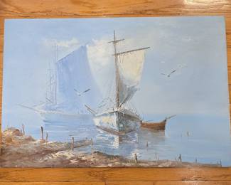 Seascape Oil Painting by M. Morton