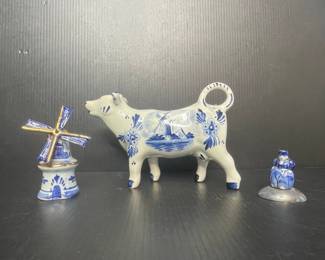 Delft Blue Hand-Painted Ceramic Cow Creamer