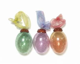Crackle Glass Easter Ornaments with Ribbons