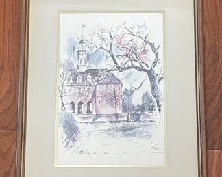John Haymson Watercolor of the Coleman House, Williamsburg