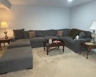 Jonathan Louis Radley Fabric Chaise Sectional Sofa