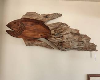 Ted Page Vintage Driftwood Carving. Signed "Wood Hawk 1990"