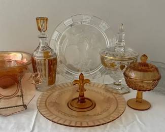 Amber Glass and Cut Glass