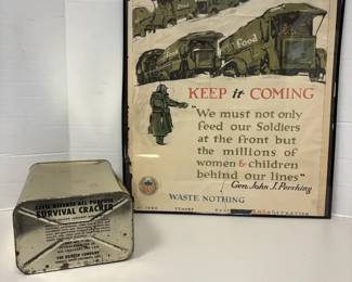 Civil Defense Survival Can and Army Poster