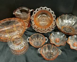 Pink Depression Glass Serving Ware