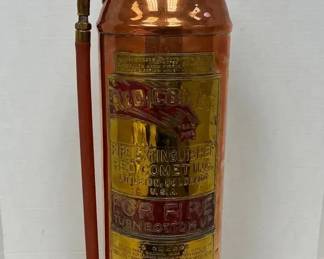 Vintage Red Comet Copper Fire Extinguisher