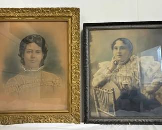 Antique Framed Portraits with Glass