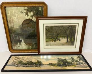 Harold Altman Signed Lithograph, Miami Bayfront Park , Watermill Print