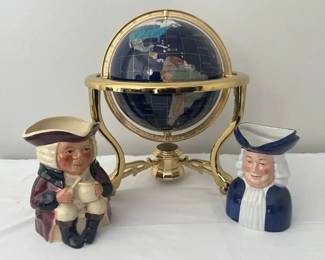 Gemstone Table Top World Globe, Tony Wood, Wood Sons Vintage Quaker Mug