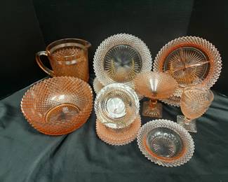 Miss America Pink Depression Glass Serving Ware Set