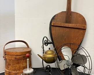 Bellow Fan, Wooden Bucket, Tea Pot, Nut Chopper